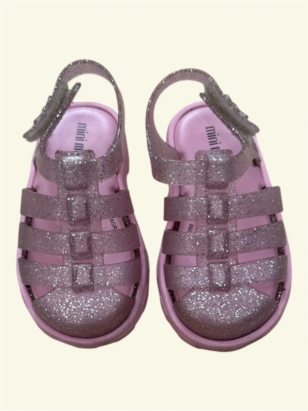 Mini Melissa Glitter Pink Jelly Sandals for Kids